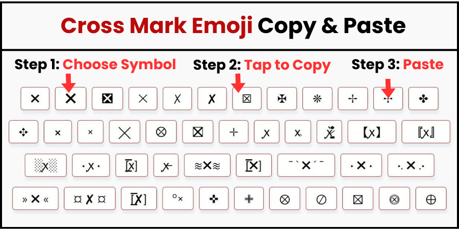 Cross Mark Emoji Copy & Paste