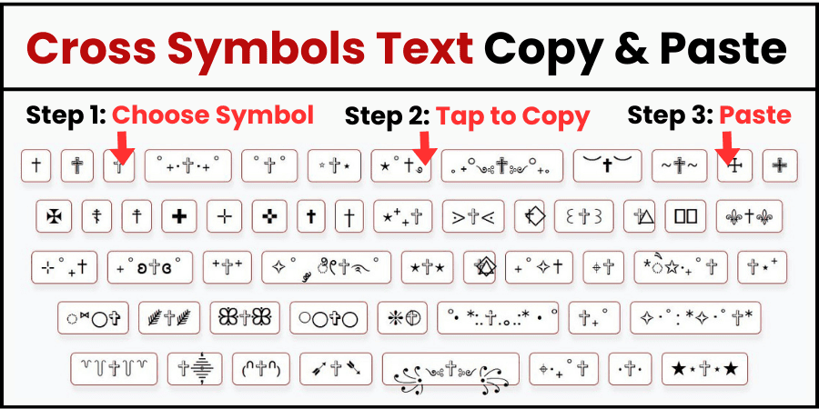 Cross Symbols Text Copy & Paste