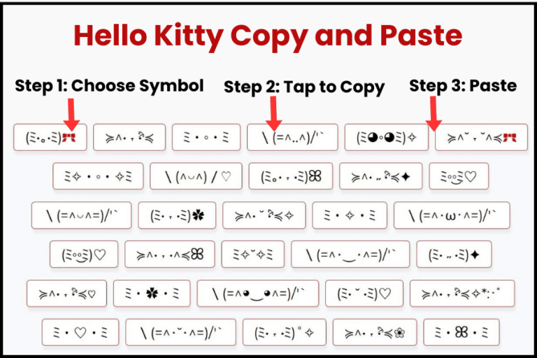 Hello Kitty Copy and Paste [(ﾐ•｡•ﾐ)🎀 (ﾐ ﾐ)]