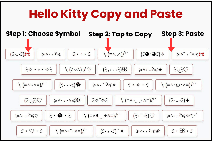Hello Kitty Copy and Paste