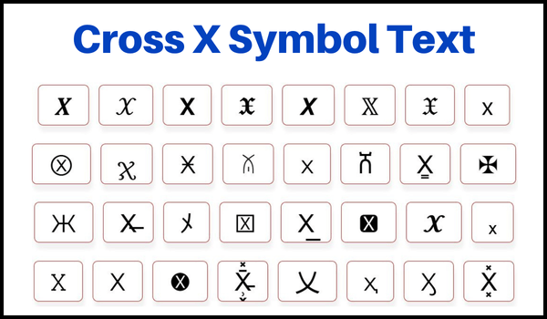 Cross X Symbol Text Copy and Paste